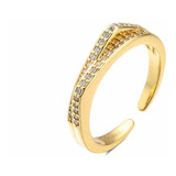 Anillo Ajustable De Oro 18k Lam + Regalo Swarovski Cristales