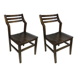 2 Cadeiras De Madeira Urban Para Cozinha E Sala De Jantar Cor Da Estrutura Da Cadeira Marrom