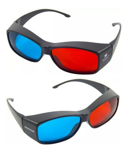 05pçs Óculos 3d Ultra Resistente Ótima Qualidade Red Cyan