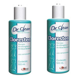 Kit 2 Cloresten Dermatite Coceira Cães Shampoo 500ml Resolve