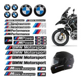 Kit Adesivos Capacete Bmw Motorsport Moto Refletivo Emblemas