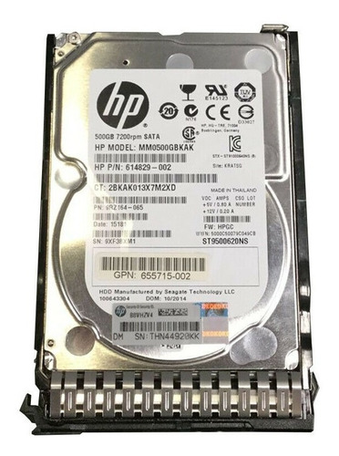 Disco Duro Hp 500gb Sata 6g 7.2k 2.5'' 656107-001 G8 G9 