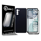  Capa Aveludada P/ Moto G62 Xt2223 6.5 + Pel Vidro Full 3d  