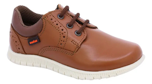 Audaz Zapato Casual De Piel Para Niño Cafe Claro 13-18