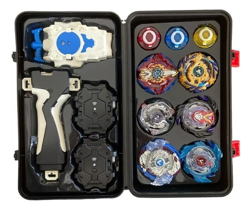 Maleta Beyblade 6 Pcs Launcher Bey Blade Juguete