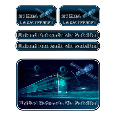 Sticker Rastreo Satelital Calcas Impresas Para Flotillas Rs3