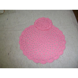 Combo Plato De Sitio Y Posa Vasos Tejidos A Crochet