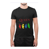 Polera Unisex Queen Rock Banda Colorido Algodon Estampado