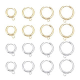 16pcs Huggie Hoop Earring Findings, Acero Inoxidable