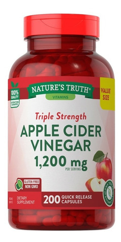 Vinagre De Manzana 600 Mg - 200 Cápsulas