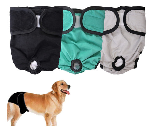 Pack De 3 Pañales Reutilizables Para Perras, Altamente Absor