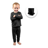 Kit Roupa Infantil Menino Menina Inverno Preto + Bandana 