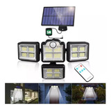 Lámpara Solar De Pared Exteriores Sensor Luz 198 Led 3 Modos