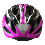 Capacete Bike Ciclismo Inn Mould Gts Com Led - Rosa E Preto