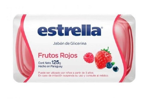 Jabon Tocador Estrella Glicerina Fr Rojos 125 Grs