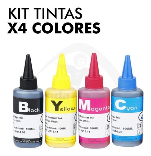 Kit X4 Tintas Sublimación Koreana 110ml Premium