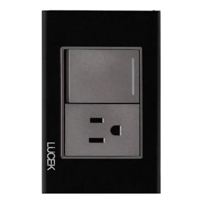 Interruptor Táctil Lucek 2 Módulos Cristal Negro Con Tomacorriente | MercadoLibre