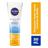 Protector Solar Facial Nivea Sun Control De Brillo Fps 50