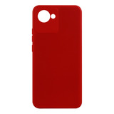 Capa Capinha Case Aveludada Vermelha P/ Realme C30 6.5