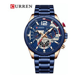 Reloj Curren Business Luxury De Cuarzo Inoxidable Para Hombr Color Del Bisel Rose Blue