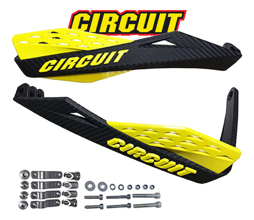 Protetor Mão Crf450 Circuit Fenix Carbon Ii Fe Preto Amarelo