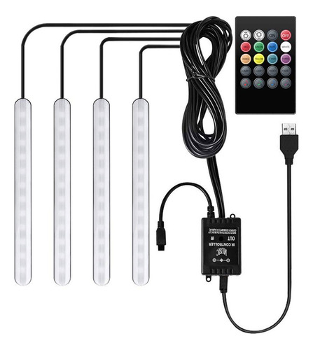 Luz De Ambiente De Coche, 7 Colores, Luz Led Interior, 1 Arr