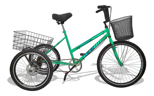 Bicicleta Triciclo Deluxe Wendy Aro 26 Completo Verde