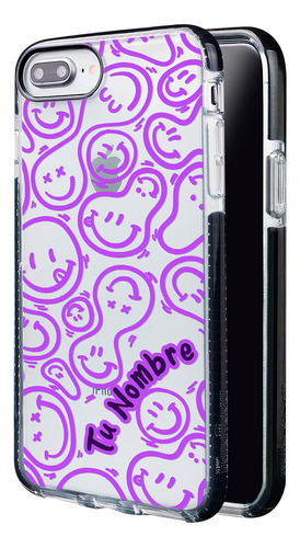 Funda Para iPhone Con Tu Nombre Para Mujer Happy Faces