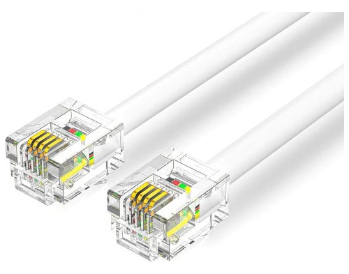 Cable Plano Linea Telefono 30mts Rj11 4 Hilos Blanco Vention