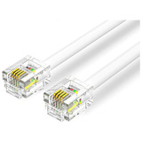 Cable Plano Linea Telefono 2 Mts Rj11 4 Hilos Blanco Vention