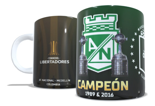 Pocillo Mug Personalizado Atlético Nacional Libertadores