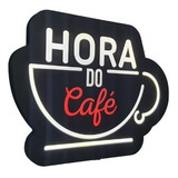 Letreiro Luminoso Hora Do Café - Decoração Cafeteria