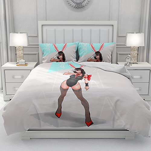 Juego De Cama De Anime Bunny Girl, Funda De Edredón De...