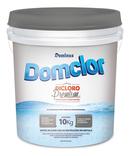 Kit Balde Cloro 56% Químico Piscina Domclor Dicloro Premium