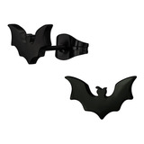 Aros De Hombre Negros Murciélago Batman Pequeños De Acero