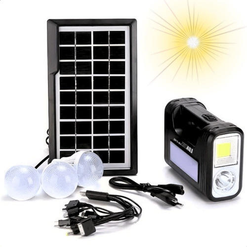 Kit Placa Solar Luz De Led Carrega Celular Tablet Lanternas
