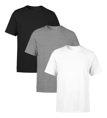 Kit 3 Camisetas Masculina Plus Size Lisa Algodão Premium Ssb