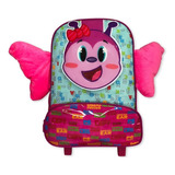 Mochila Infantil Escolar Borboleta Com Rodinha Cor Rosa 3d