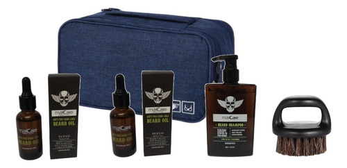 Kit Shampoo Barba, 2 Aceites Barba Y Cepillo Barba, Barberia