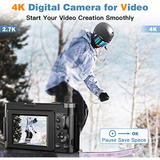 Cámara Digital 4k Para Fotografía Y Video Enfoque Automático