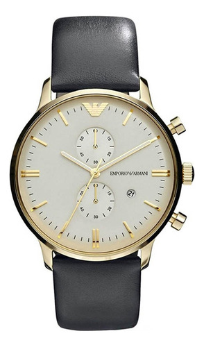 Reloj Análogo Marca Armani Modelo: Ar0386 Color Oro / Negro 