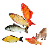 Kit X 5 Peluches Fish Mascota Juguete Catnip Realista 