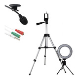 Kit Youtuber Ring Light 6 Polegadas + Tripé 1,10 + Lapela