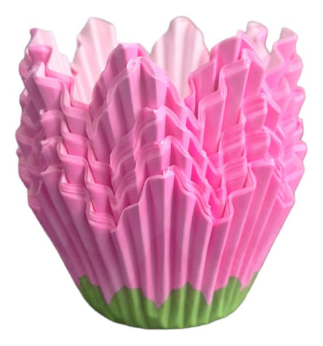 * Capacillos En Forma De Tulipanes Rosas Cupcakes Pastelitos