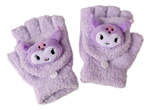 Bonitos Guantes Japoneses De Medio Dedo Sanrio, De Felpa, Re