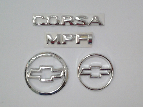Emblema Corsa Mpfi Logo Trasero  Delantero Kit Cromado 4ptas Foto 4