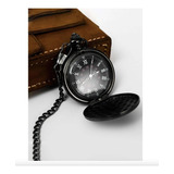 Reloj De Bolsillo Vintage Cuarzo Tipo Antiguo Negro Nuevo!