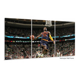 Quadro Decorativo Lebron James Enterrando Nba Tela Em Tecido