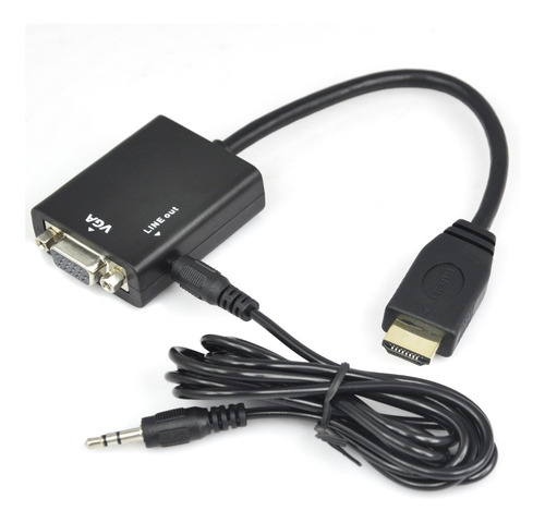 Conversor Hdmi A Vga Con Audio 1080p Full Hd Cable Adaptador