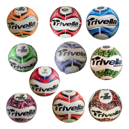 Kit 10 Bola Futebol Trivela Campo Hybridoresistente Original